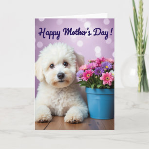 Tarjeta del Día de la Madre del Cachorro de Marfil