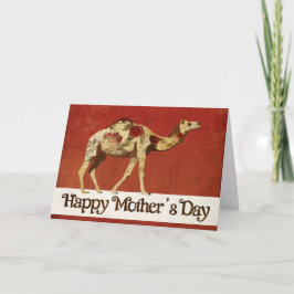 Tarjeta del día de la madre del camello Rosa