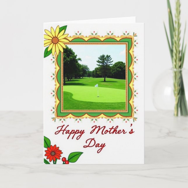 Tarjeta del Día de la Madre del Campo de Golf (Anverso)