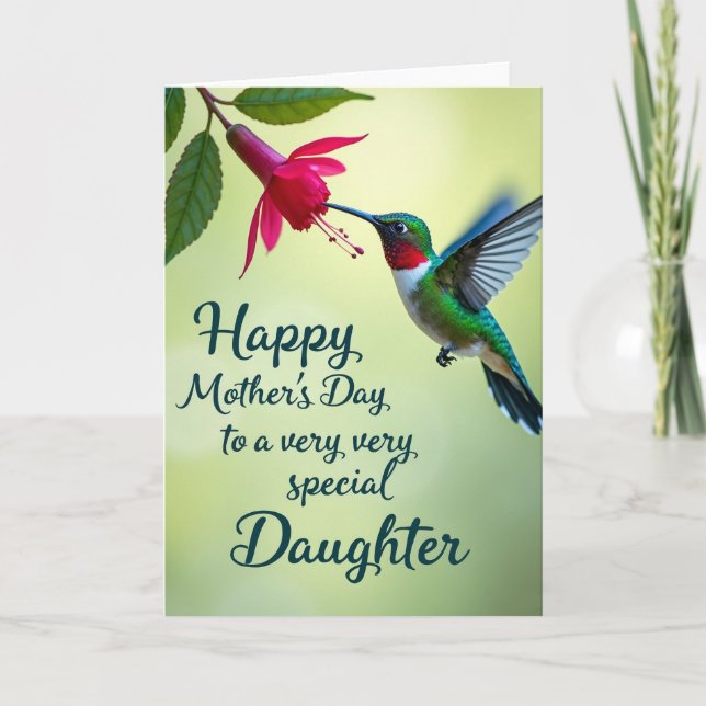 Tarjeta del Día de la Madre del Colibrí (Anverso)