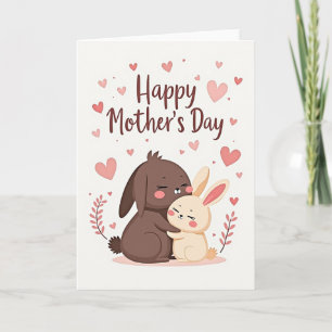 Tarjeta del Día de la Madre del Conejito Suave