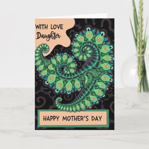 Tarjeta del Día de la Madre del Coral Fractal