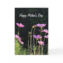 Tarjeta del día de la madre del Cosmos rosa