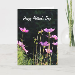 Tarjeta del día de la madre del Cosmos rosa