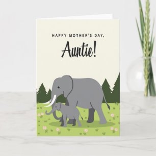 Tarjeta del Día de la Madre del Elefante Tierno