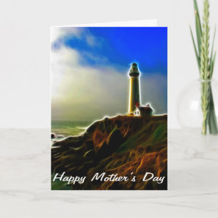 Tarjeta del día de la madre del faro Cliff Edge