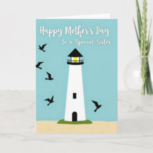 Tarjeta del Día de la Madre del Faro de la Costa