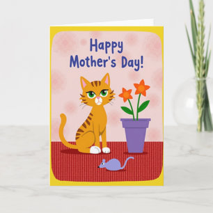 Tarjeta del Día de la Madre del Gato Ámbar