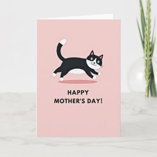 Tarjeta del Día de la Madre del Gato Saltarín