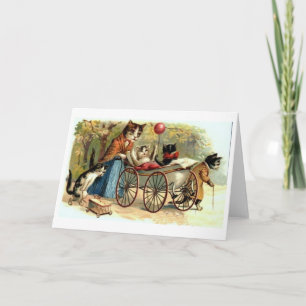 Tarjeta del Día de la Madre del Gato Vintage y Gat