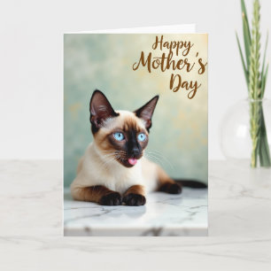 Tarjeta del Día de la Madre del Gato Zafiro