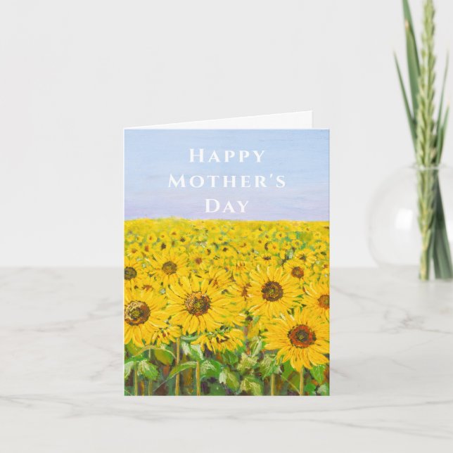 tarjeta del día de la madre del girasol amarillo (Anverso)