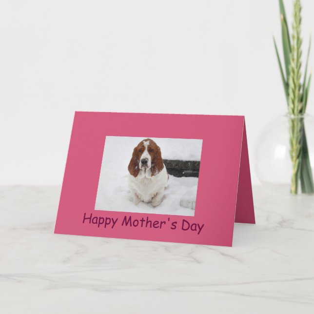 Tarjeta del Día de la Madre del Hound Basset (Anverso)
