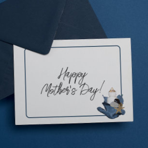 Tarjeta del Día de la Madre del iris azul marino