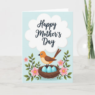 Tarjeta del Día de la Madre del Nido de Pájaro