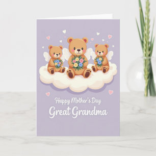 Tarjeta del Día de la Madre del Oso Alado