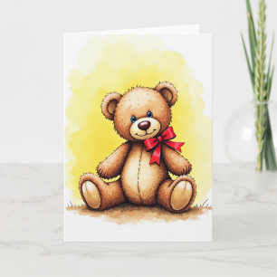 Tarjeta del Día de la Madre del Oso de Peluche Dul