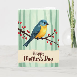 Tarjeta del Día de la Madre del Pájaro Rayado