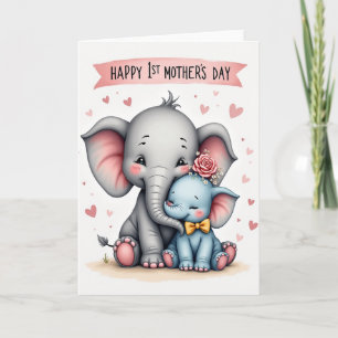 Tarjeta del Día de la Madre del Paquidermo Amoroso