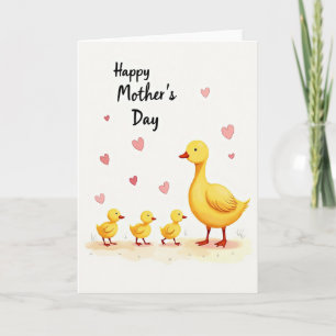 Tarjeta del Día de la Madre del Pato Amarillo