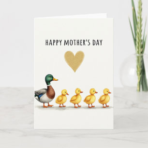 Tarjeta del Día de la Madre del Pato Tierno