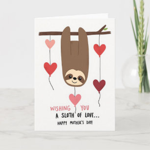 Tarjeta del Día de la Madre del Perezoso Dulce