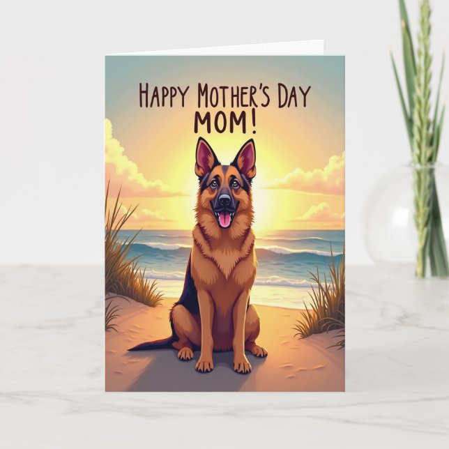 Tarjeta del Día de la Madre del Perro Costero (Anverso)