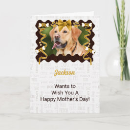 Tarjeta Del Día de la Madre del Perro en Marrón y Oro