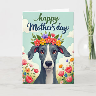 Tarjeta del Día de la Madre del perro radiante