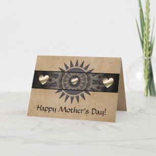 Tarjeta del Día de la Madre del Suroeste con coraz