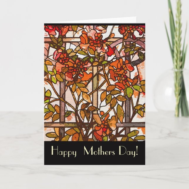 Tarjeta del Día de la Madre del vitral de Tiffany (Anverso)