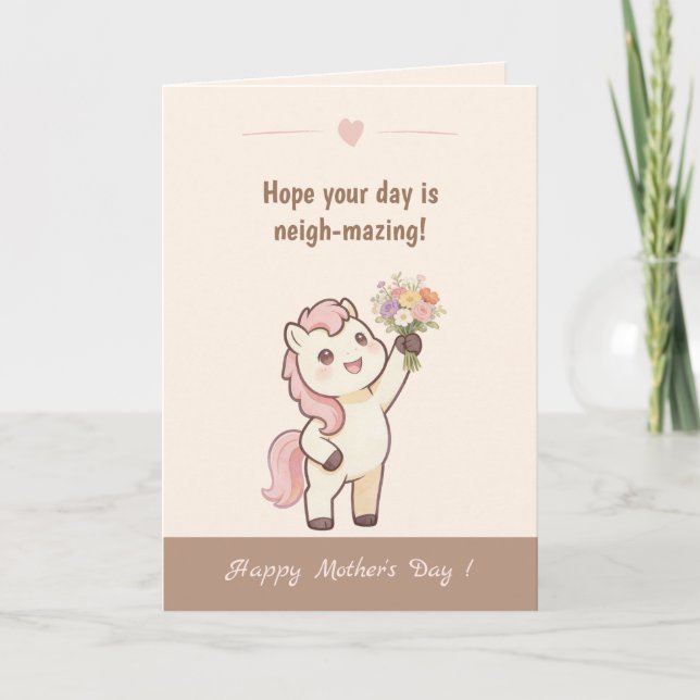Tarjeta del Día de la Madre día increíble de pony  (Anverso)