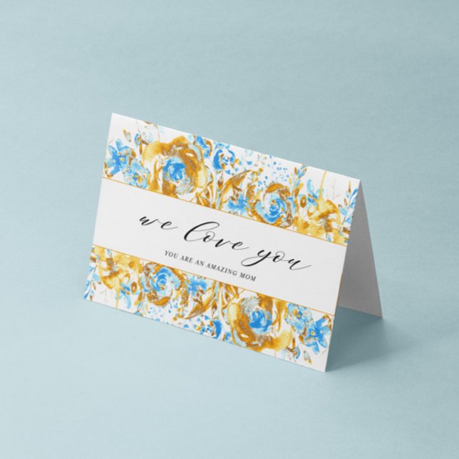 tarjeta del día de la madre dorada azul floral fel (Subido por el creador)