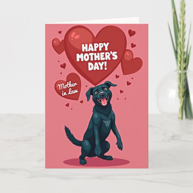 Tarjeta del Día de la Madre Dulce Perro (Anverso)