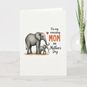 Tarjeta del Día de la Madre Elefante Mamá