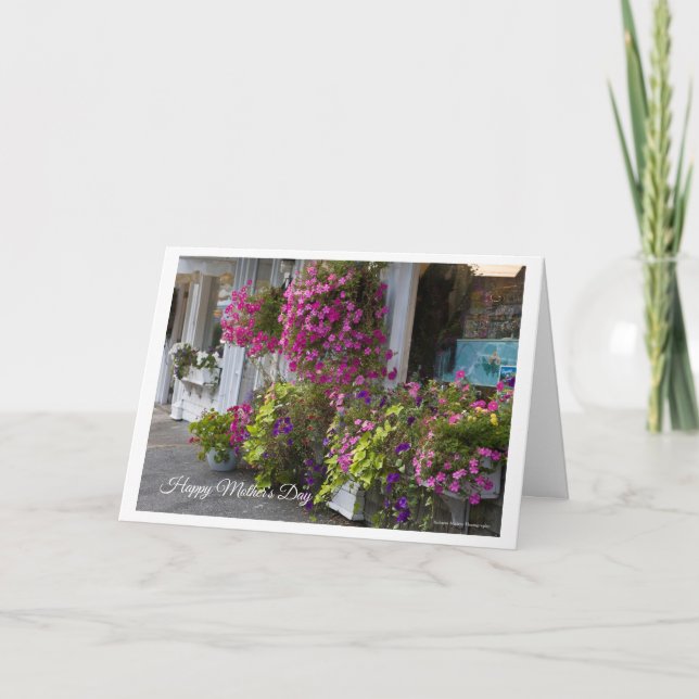 Tarjeta del día de la madre en la tienda de flores (Anverso)