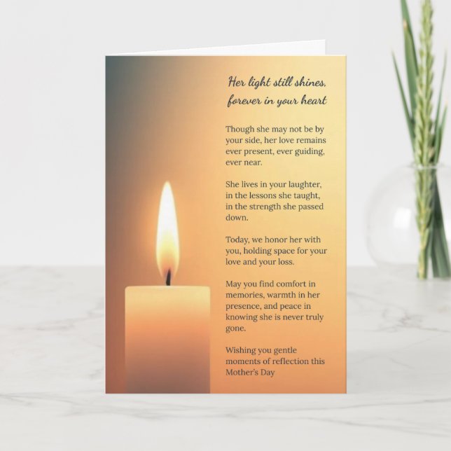 Tarjeta del Día de la Madre en memoria de ella (Anverso)