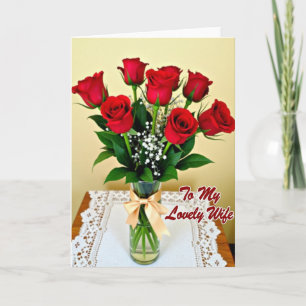 Tarjeta del Día de la Madre Encaje y Rosas