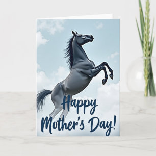Tarjeta del Día de la Madre Equina Cerúlea