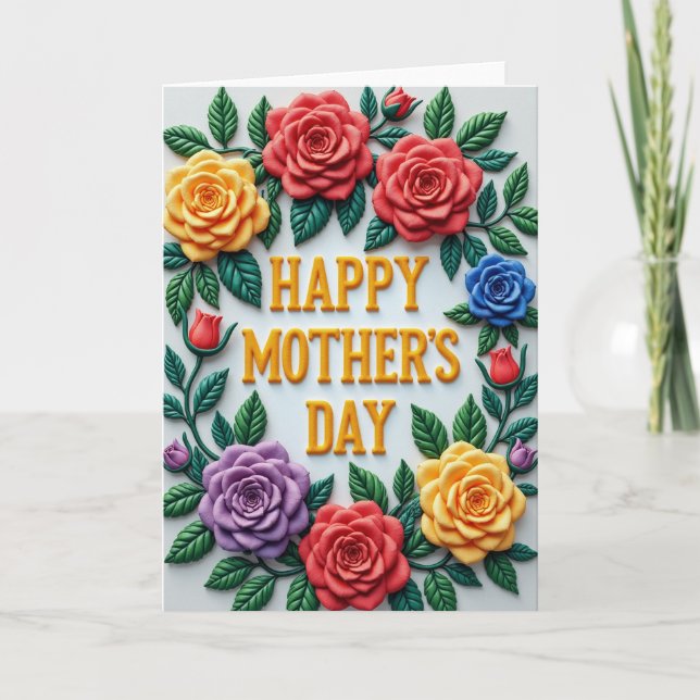 Tarjeta del Día de la Madre Esculpida (Anverso)