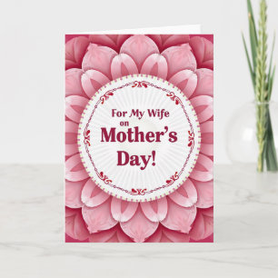 Tarjeta del Día de la Madre Esposa Carmesí