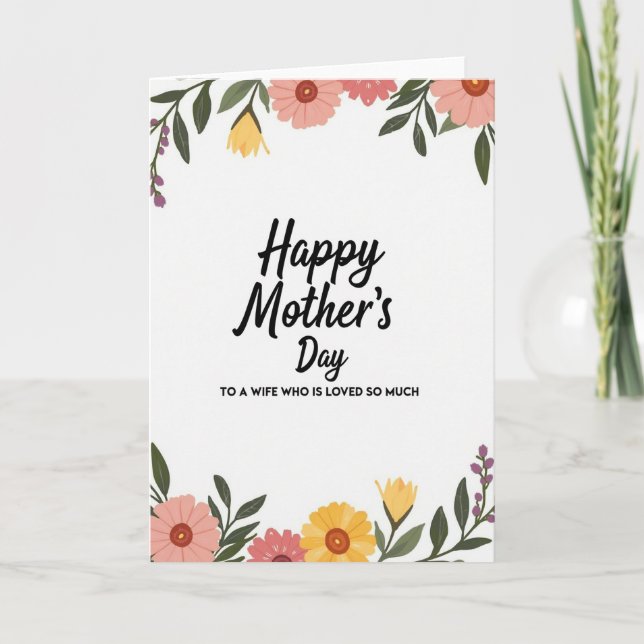 Tarjeta del Día de la Madre Esposa de Coral (Anverso)