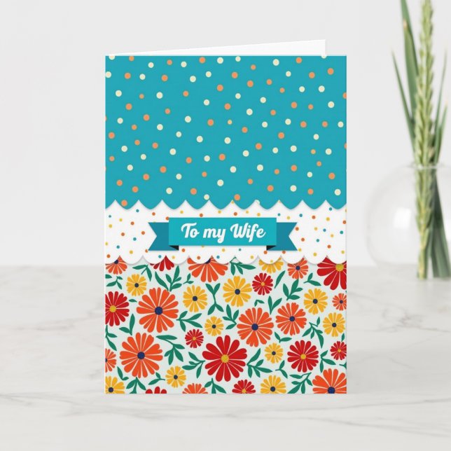 Tarjeta del Día de la Madre Esposa Explosión Teal (Anverso)
