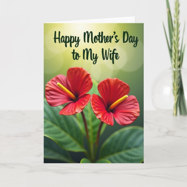 Tarjeta del Día de la Madre Esposa Luminosa (Anverso)
