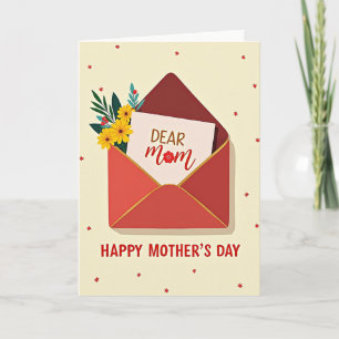 Tarjeta del Día de la Madre Estrella Fugaz Roja