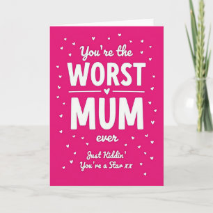 Tarjeta del Día de la Madre Estrella Peor Mamá