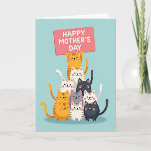 Tarjeta del Día de la Madre Felino Mate