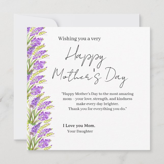 Tarjeta del Día de la Madre Feliz (Anverso)