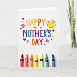 Tarjeta del Día de la Madre Feliz Arcoíris