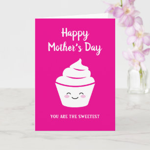 Tarjeta del Día de la Madre feliz con magdalena so